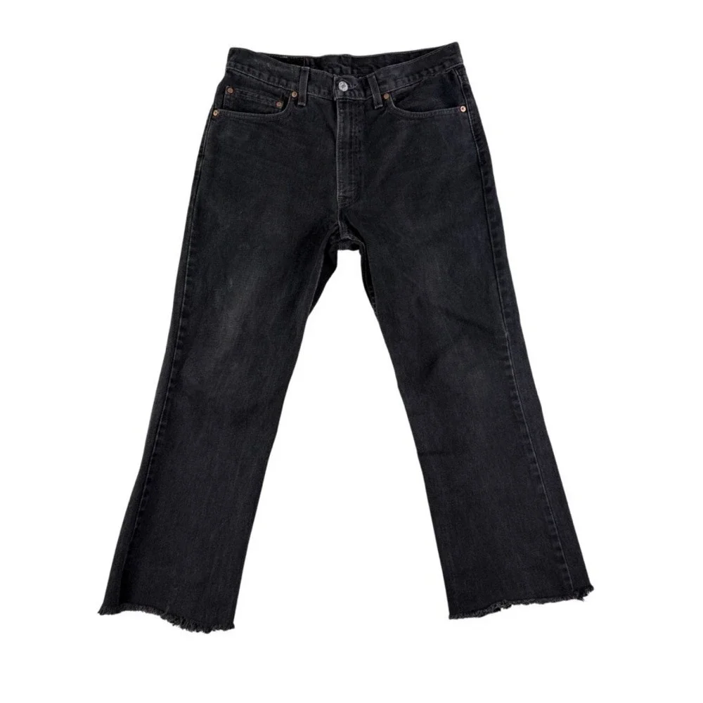 Vintage Levis Jeans Mens 32x26 Black 517 Bootcut Red Tab Denim Pants Western Y2K